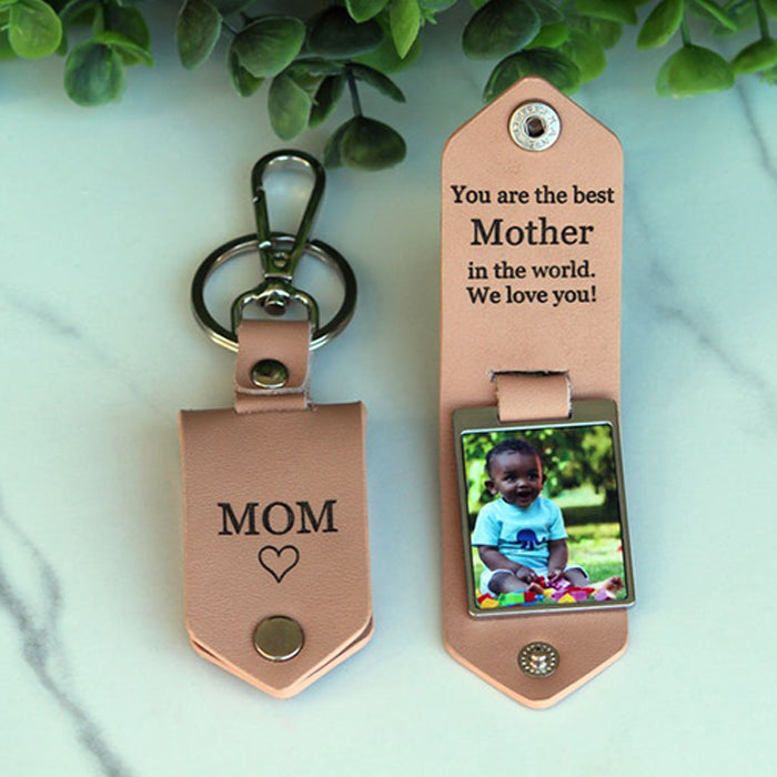 Personalized Leather Photo Keychain