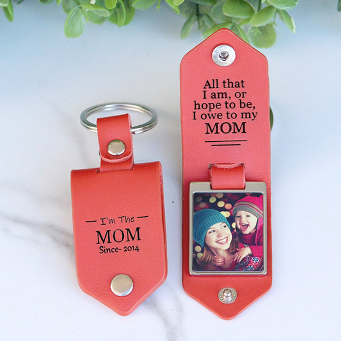 Personalized Leather Photo Keychain