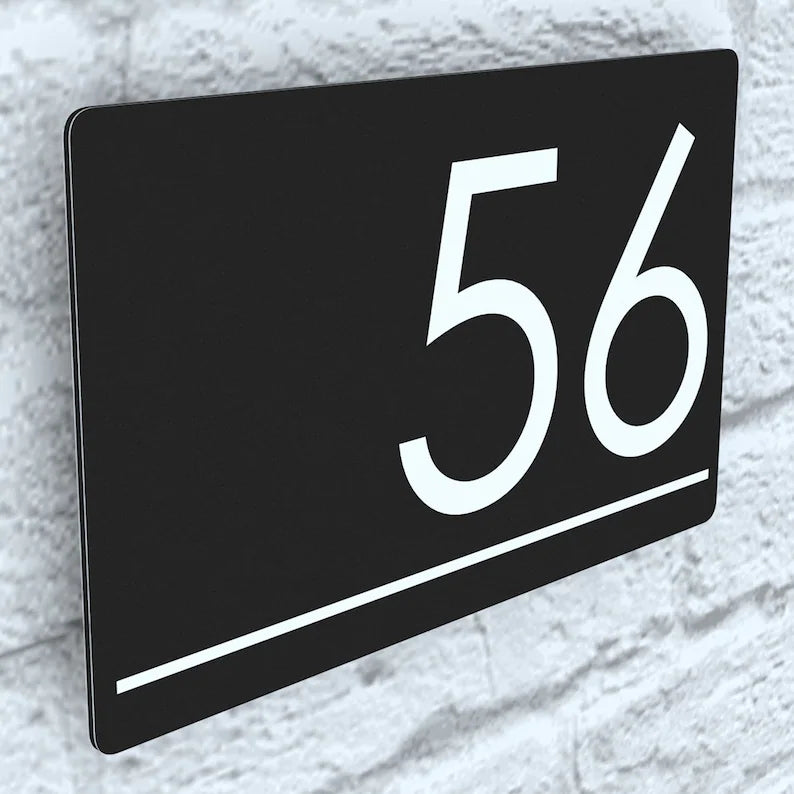 Modern Contemporary Aluminium Property Number Door Sign Plaque