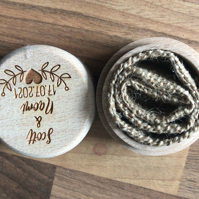 Personalised Wedding Ring Box, Custom Ring Bearer Box, Proposal Box, Engagement Ring, Wooden I Do Box, Rustic, Boho Chic - 9 DESIGN CHOICES