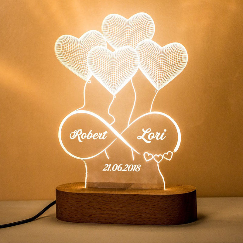 Personalized 3D Illusion Lamp Custom Acrylic Lamp Gift