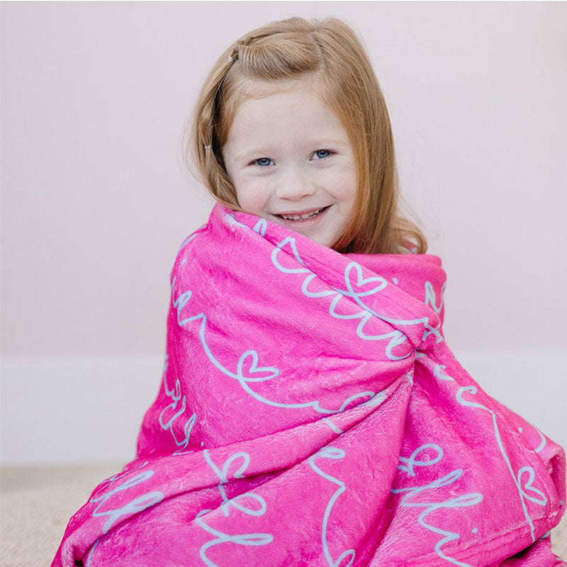 Heart Name Personalized Blanket for Kids - Personalized Blanket for Adults