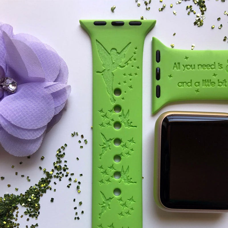 Tinker Bell Engraved Apple Watch Band Personalized