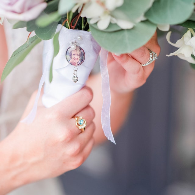 Personalized Wedding Bouquet Photo Charm- Wedding Bouquet Charm- Bouquet Charm- Personalized Memorial Charm