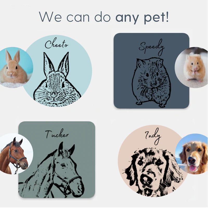 Custom Pet Coasters Using Pet Photo + Name Custom Cat Coaster Custom Dog Coaster