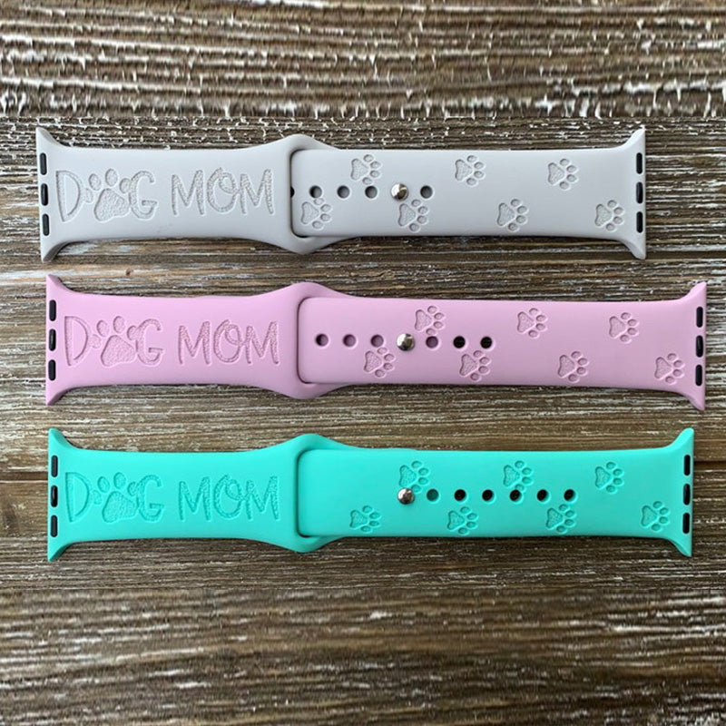 Personalized Dog Mom Engraved Watch, Personalized Apple watch band  for Apple, Samsung