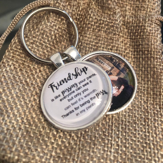 Personalised Friendship, fathers day gifts, Family, Couple (Custom Photo) Keyring Birthday Gift 'Insert Wording'