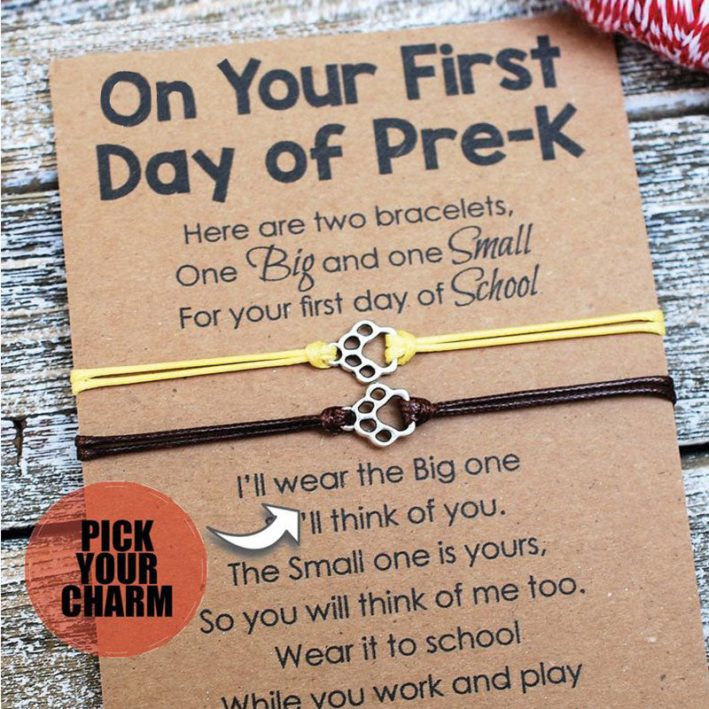 Back to School Bracelet, First Day of School First Day of Kindergarten Friendship Bracelet