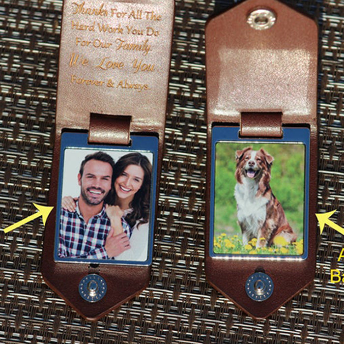 Personalized Leather Photo Keychain