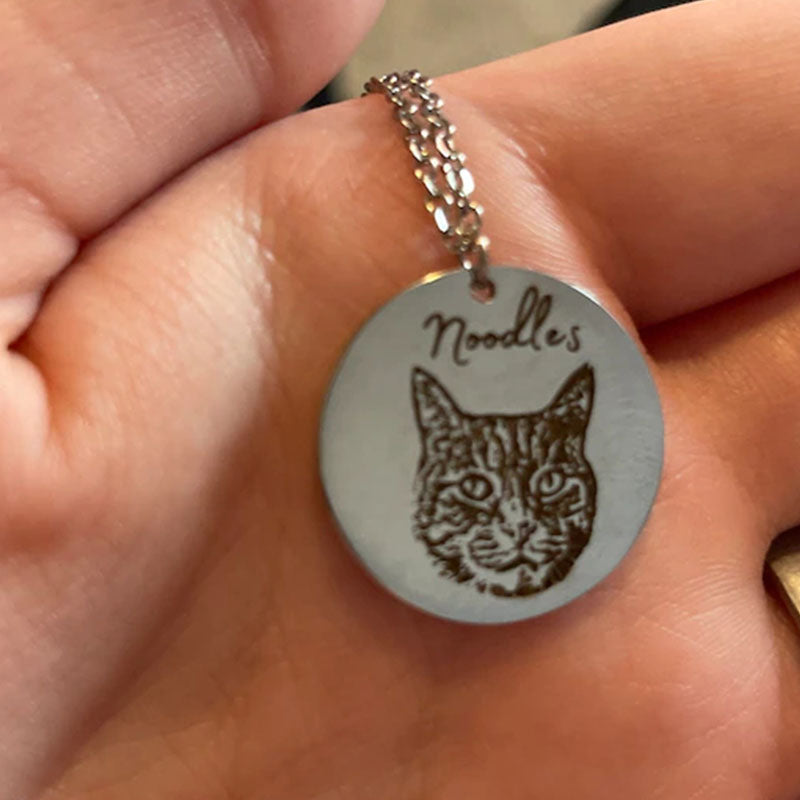 Custom Pet Necklace Keychain Using Pet Photo And Name Custom Cat Necklace Keychain Personalized Pet Photo Necklace Keychain