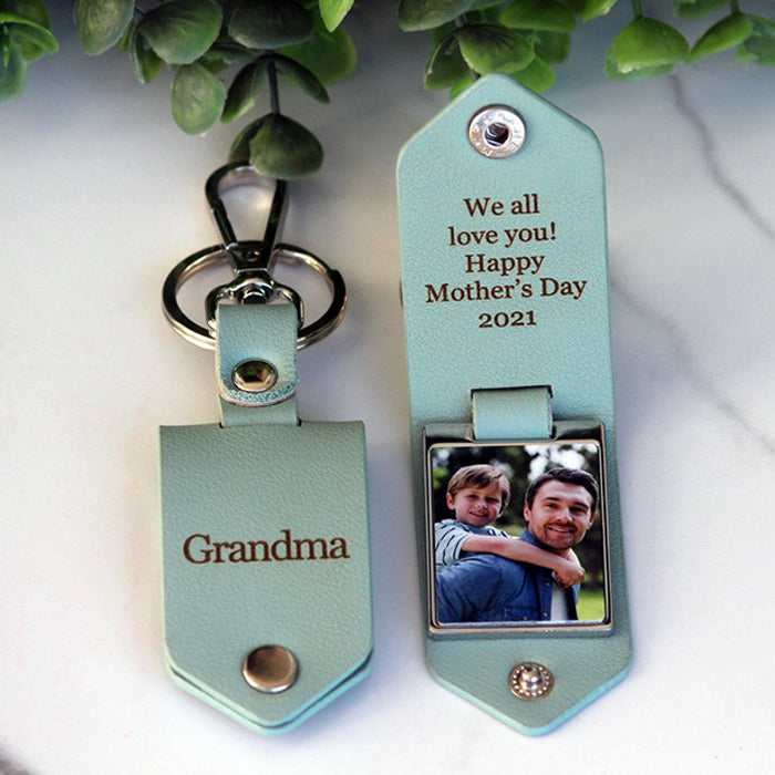 Personalized Leather Photo Keychain