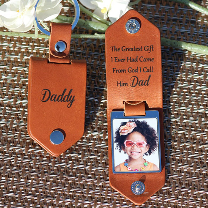 Personalized Leather Photo Keychain