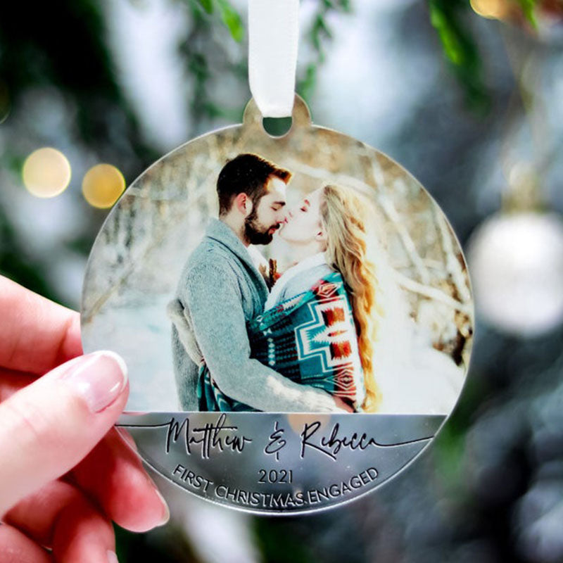 First Christmas Engaged Ornaments, Handmade 2021 Xmas Gifts for Her