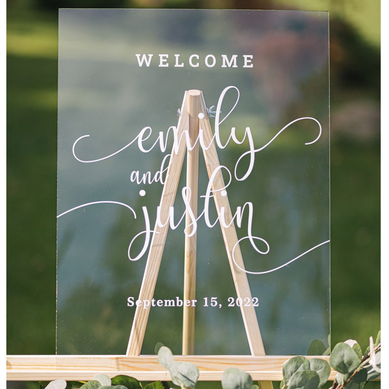 Wedding Reception Welcome Sign, Rustic Wedding Decor, Vertical Wedding Welcome Sign