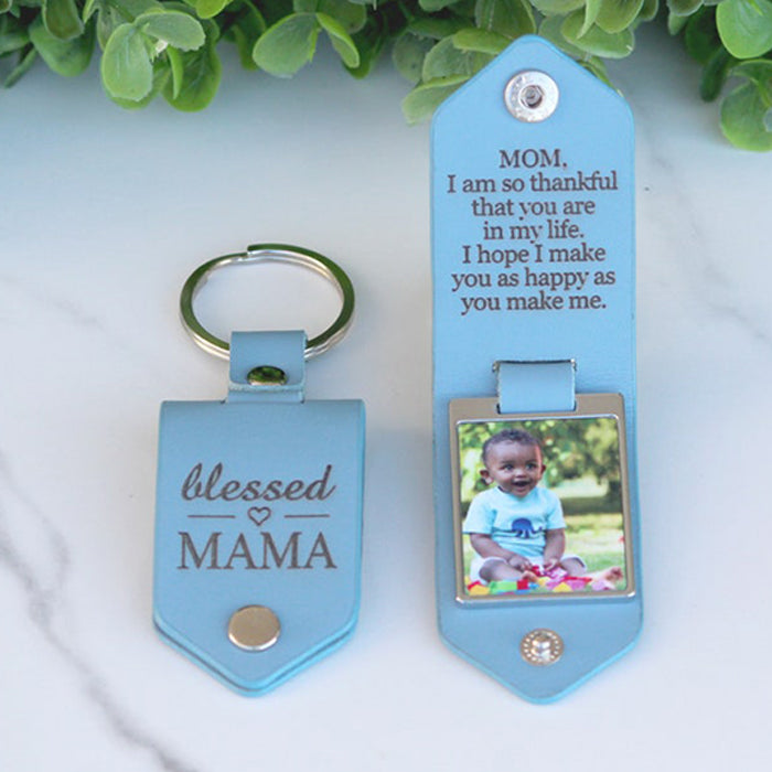 Personalized Leather Photo Keychain