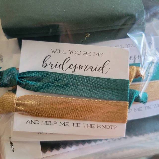 Bridesmaid Proposal Hair Tie Gift  Bridal Party Gift, Retro Vibes, Palm Springs Wedding