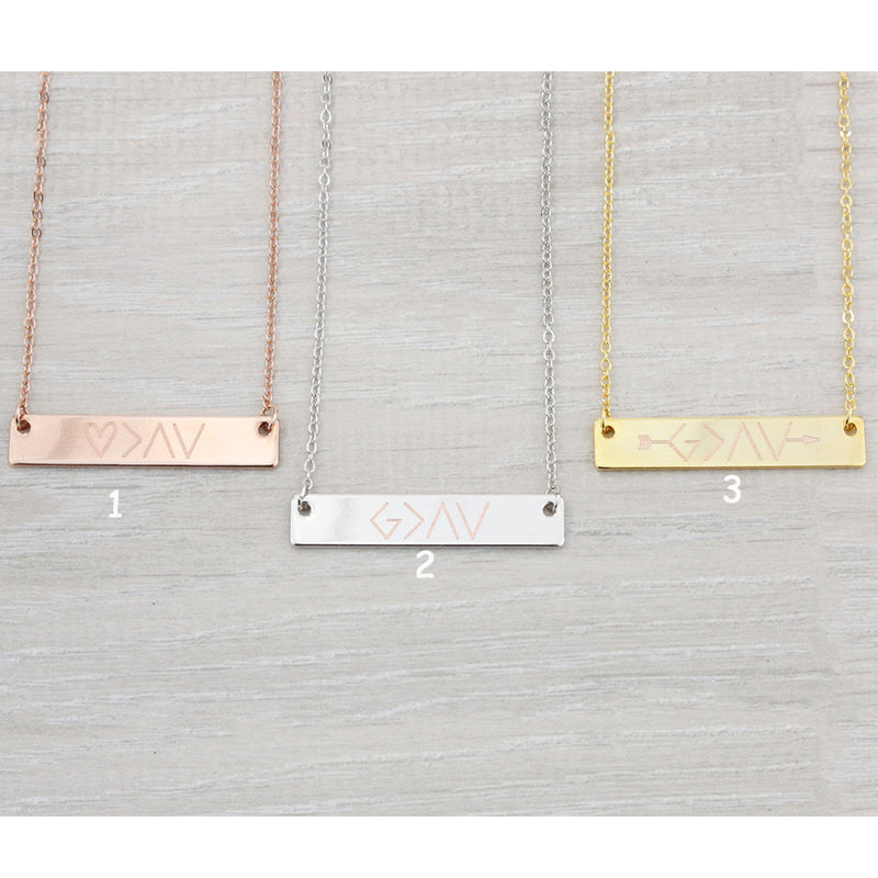 God is Greater than Highs and Lows Christian Necklaces for Women