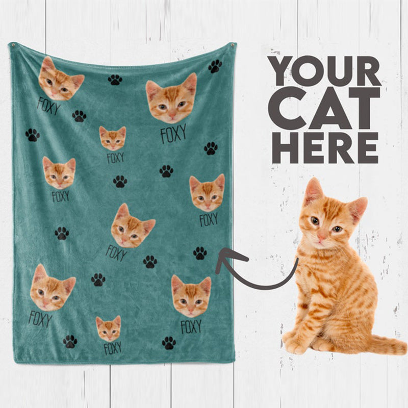 Personalized cat dog blanket, Personalized cat dog lover gift, Custom photo blanket