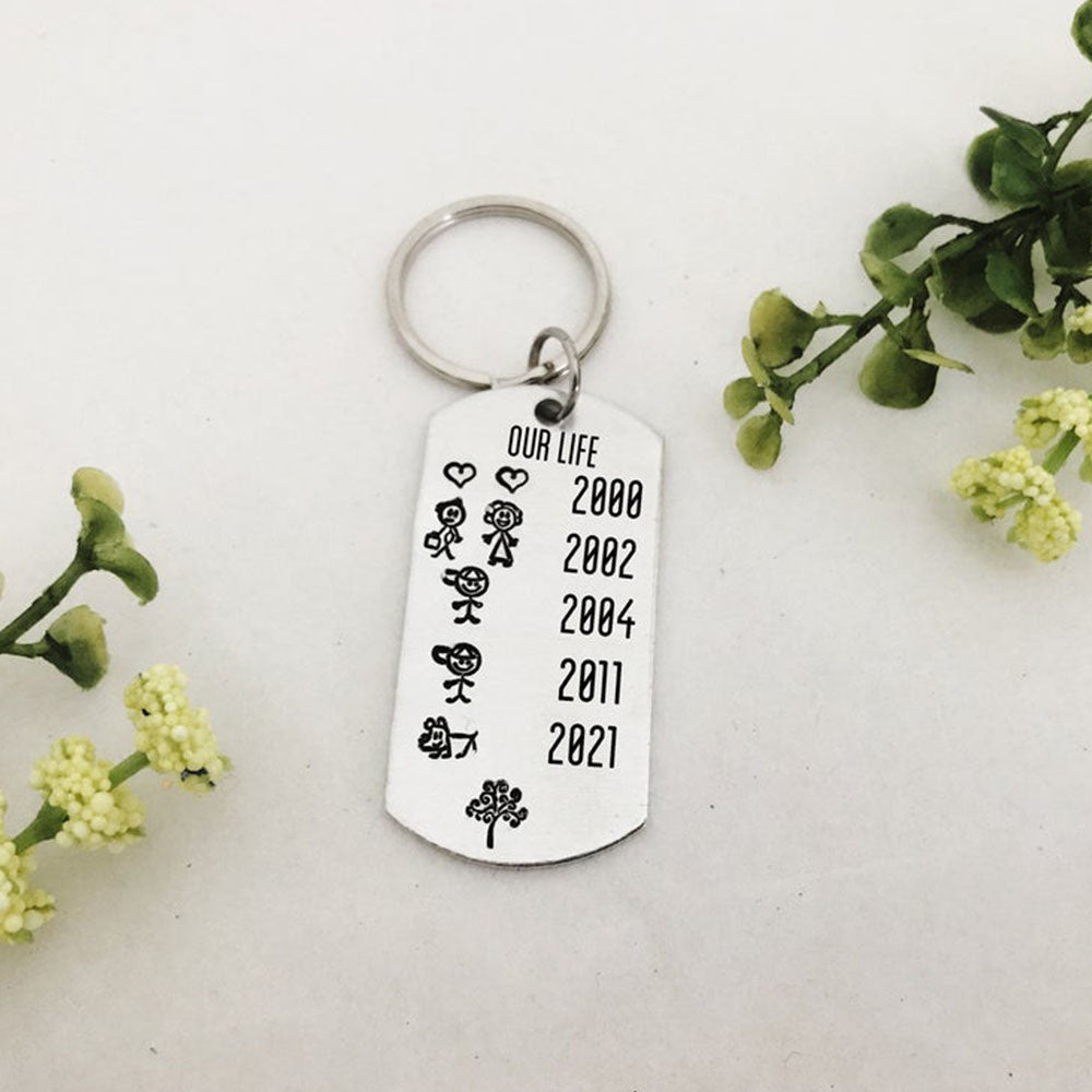 Handmade Personalized Family Keychain